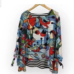 Radzoli Multicolor Abstract Blouse